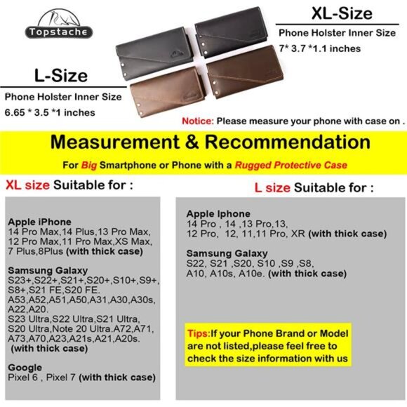 Leather Phone Holster with BeltLoop,Magnetic Closure Cell Phone Pouch CardHolder - Picture 2 of 7